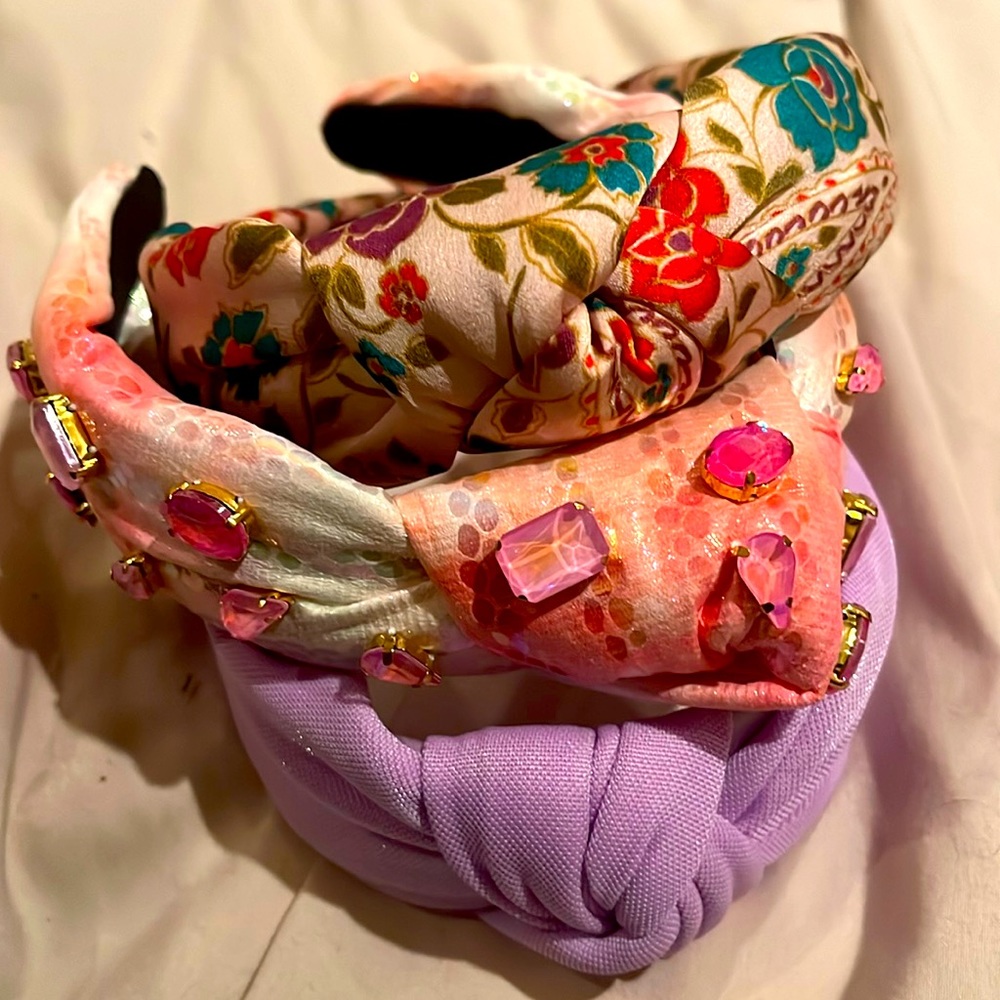 Stylish Pack: Pink Embellished & Lavender Knotted Women’s Headbands
